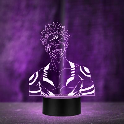 3D Illusion Jujutsu Kaisen Anime Led Night lamp for Bedroom Decor Night lamp 16 Color Changing Light With Remote Gift for Birthday (Wooden Base)